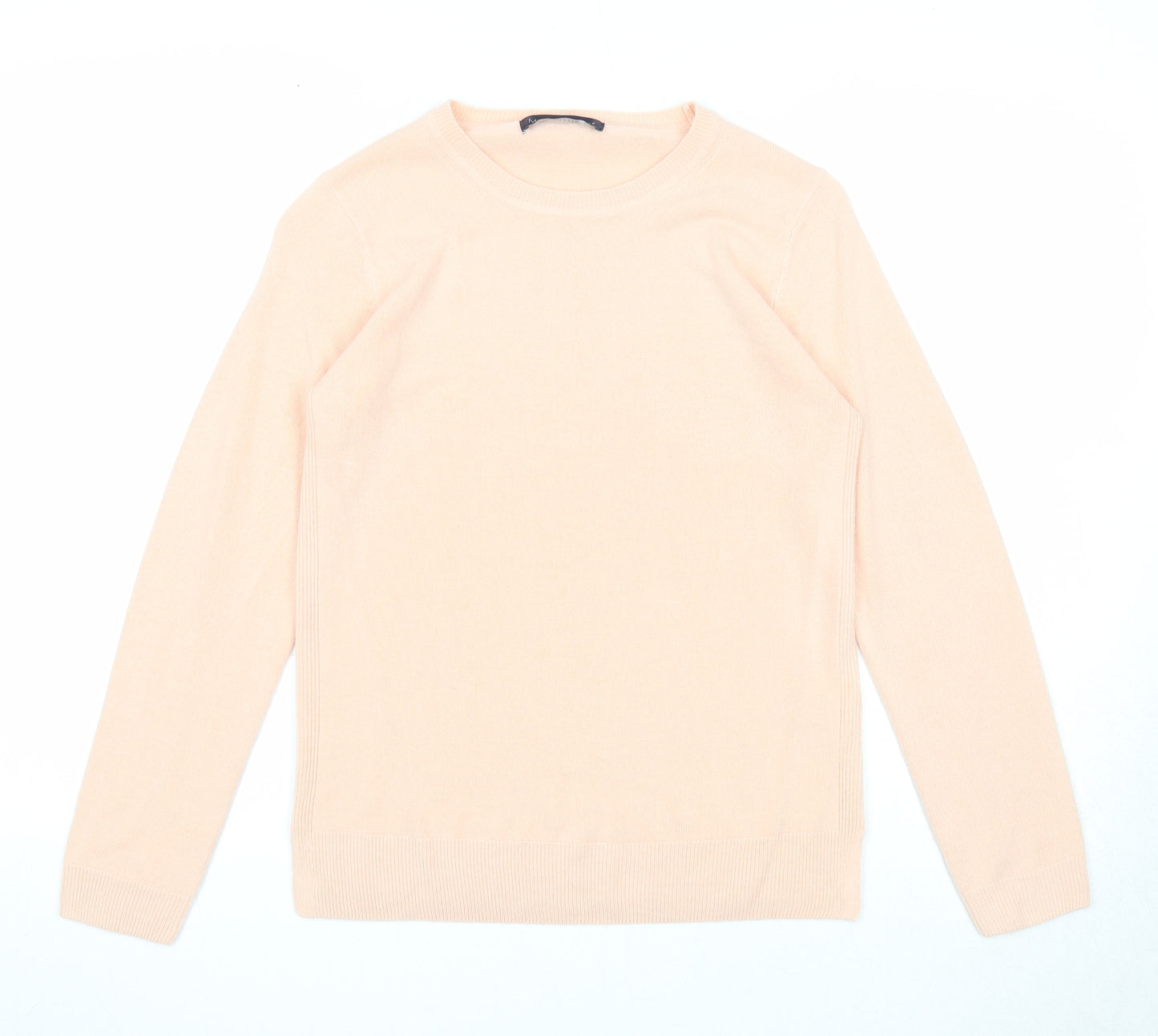 Marks and Spencer Womens Pink Round Neck Acrylic Pullover Jumper Size 8