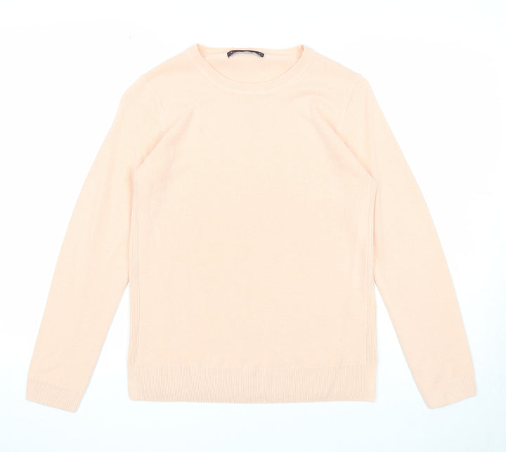 Marks and Spencer Womens Pink Round Neck Acrylic Pullover Jumper Size 8
