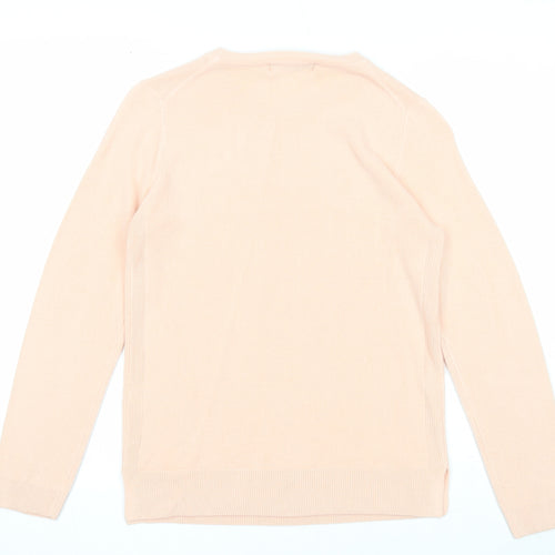 Marks and Spencer Womens Pink Round Neck Acrylic Pullover Jumper Size 8