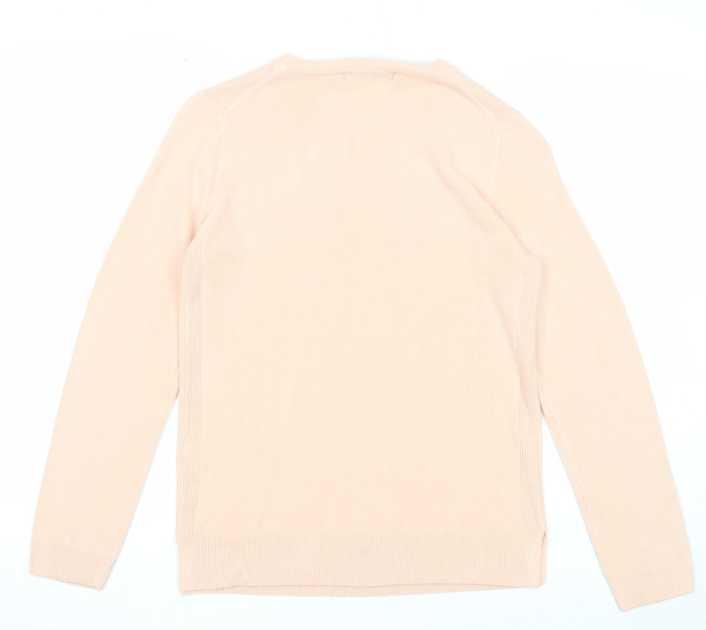Marks and Spencer Womens Pink Round Neck Acrylic Pullover Jumper Size 8
