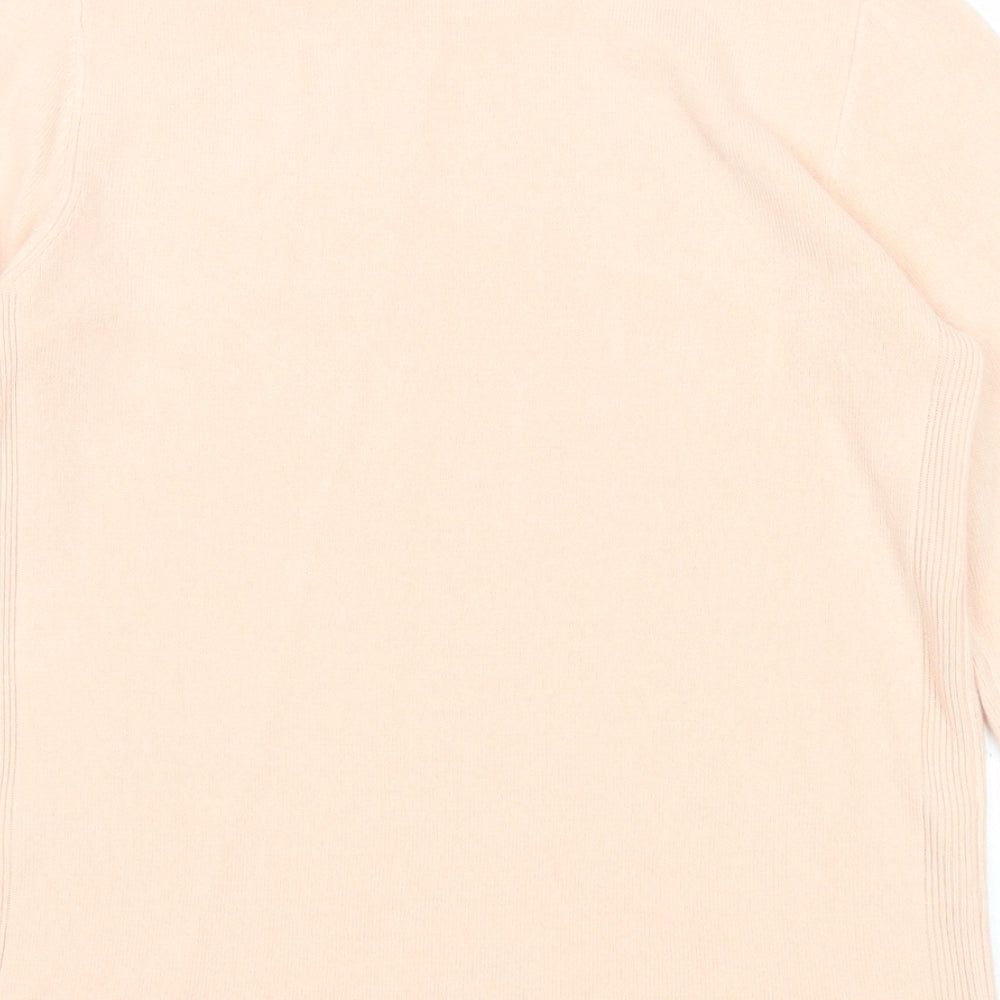Marks and Spencer Womens Pink Round Neck Acrylic Pullover Jumper Size 8