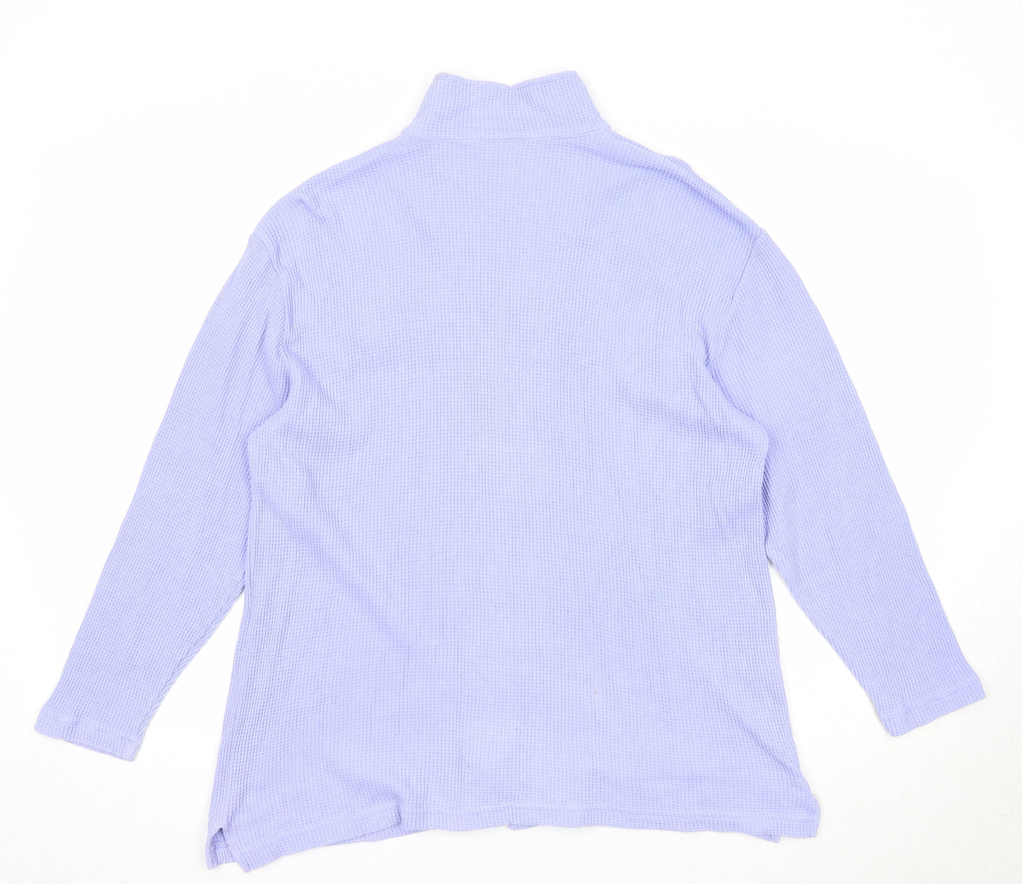 Best Basics Womens Purple High Neck Cotton Full Zip Jumper Size 14 - Size 14-16