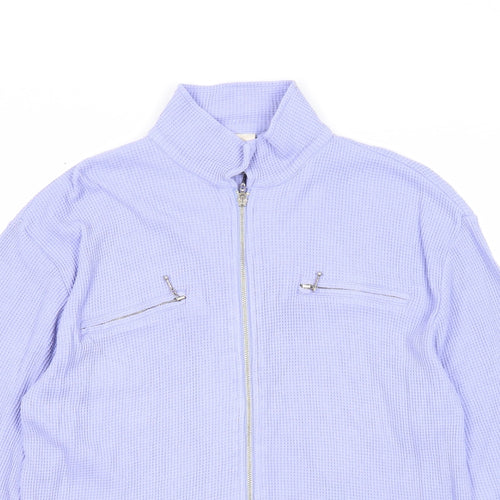 Best Basics Womens Purple High Neck Cotton Full Zip Jumper Size 14 - Size 14-16
