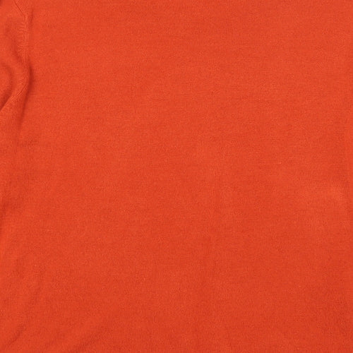 Bonmarché Womens Orange Round Neck Acrylic Pullover Jumper Size M