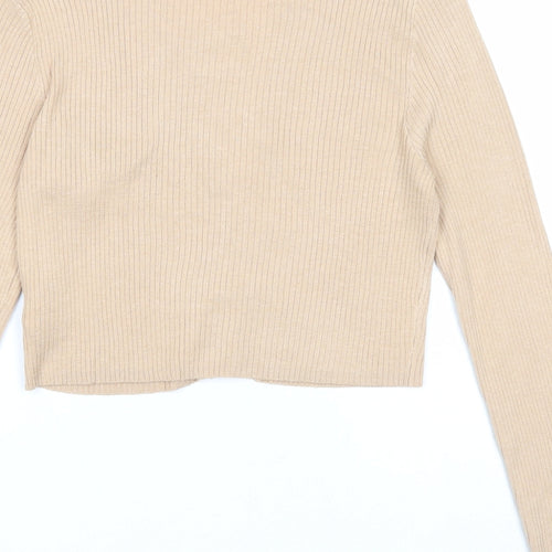 Divided by H&M Womens Beige V-Neck Viscose Cardigan Jumper Size M