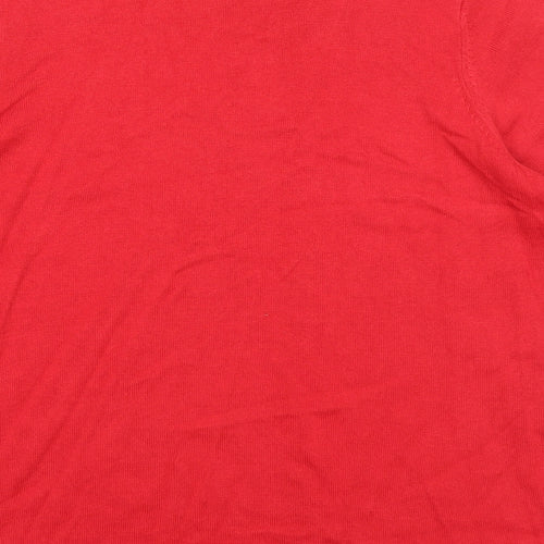 Bonmarché Womens Red Round Neck Cotton Pullover Jumper Size M