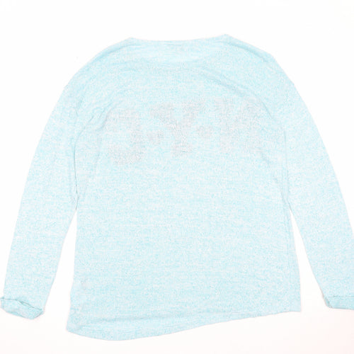H&M Girls Blue Round Neck Viscose Pullover Jumper Size 14 Years Pullover - NYC