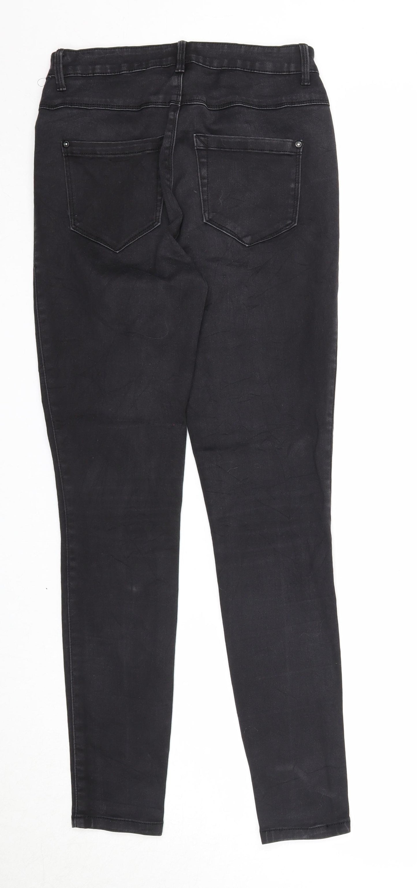 Only Womens Black Cotton Skinny Jeans Size M Regular Zip