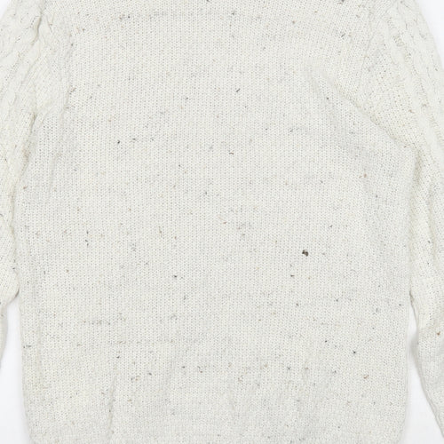 ASOS Mens Beige Round Neck Acrylic Pullover Jumper Size S Long Sleeve