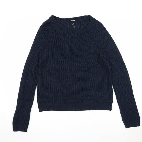 Bonds Womens Blue Round Neck Acrylic Pullover Jumper Size S