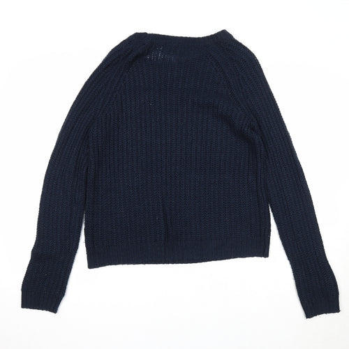 Bonds Womens Blue Round Neck Acrylic Pullover Jumper Size S