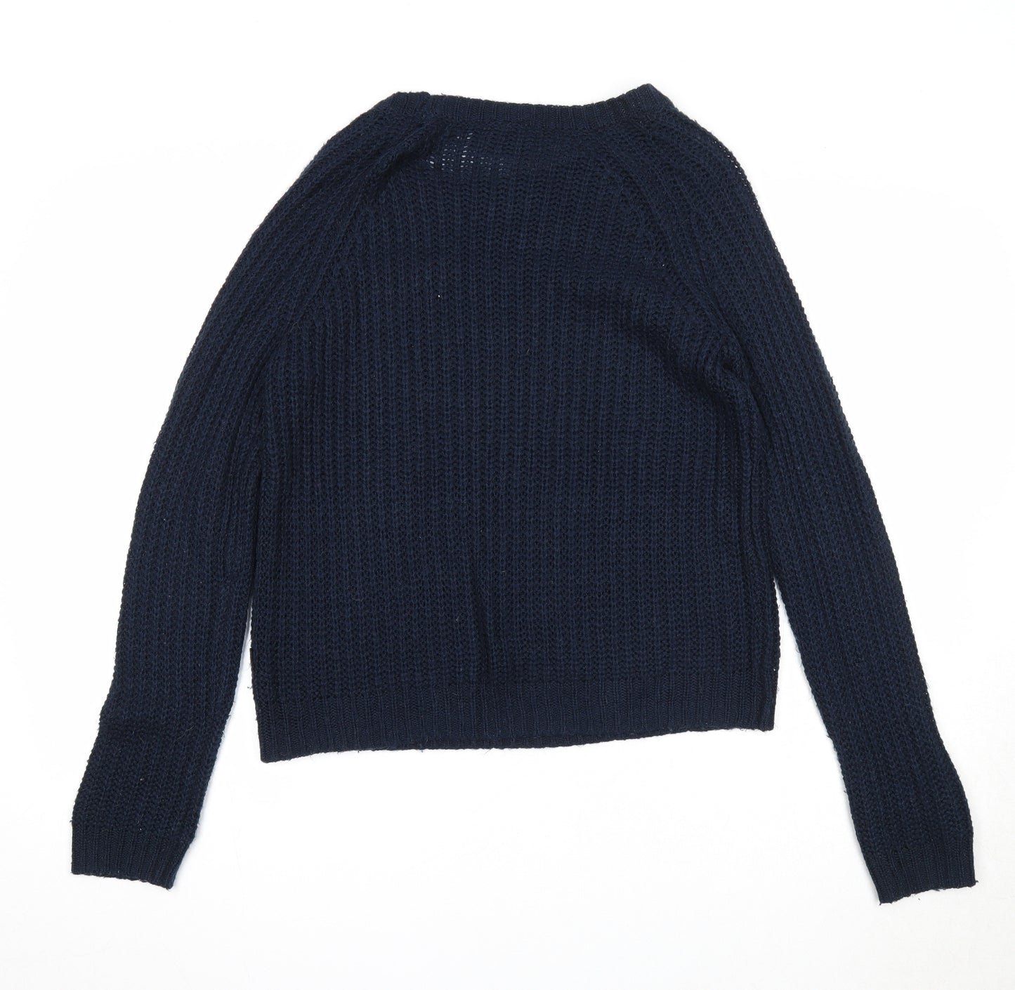 Bonds Womens Blue Round Neck Acrylic Pullover Jumper Size S