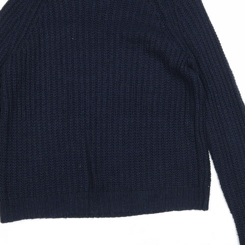 Bonds Womens Blue Round Neck Acrylic Pullover Jumper Size S