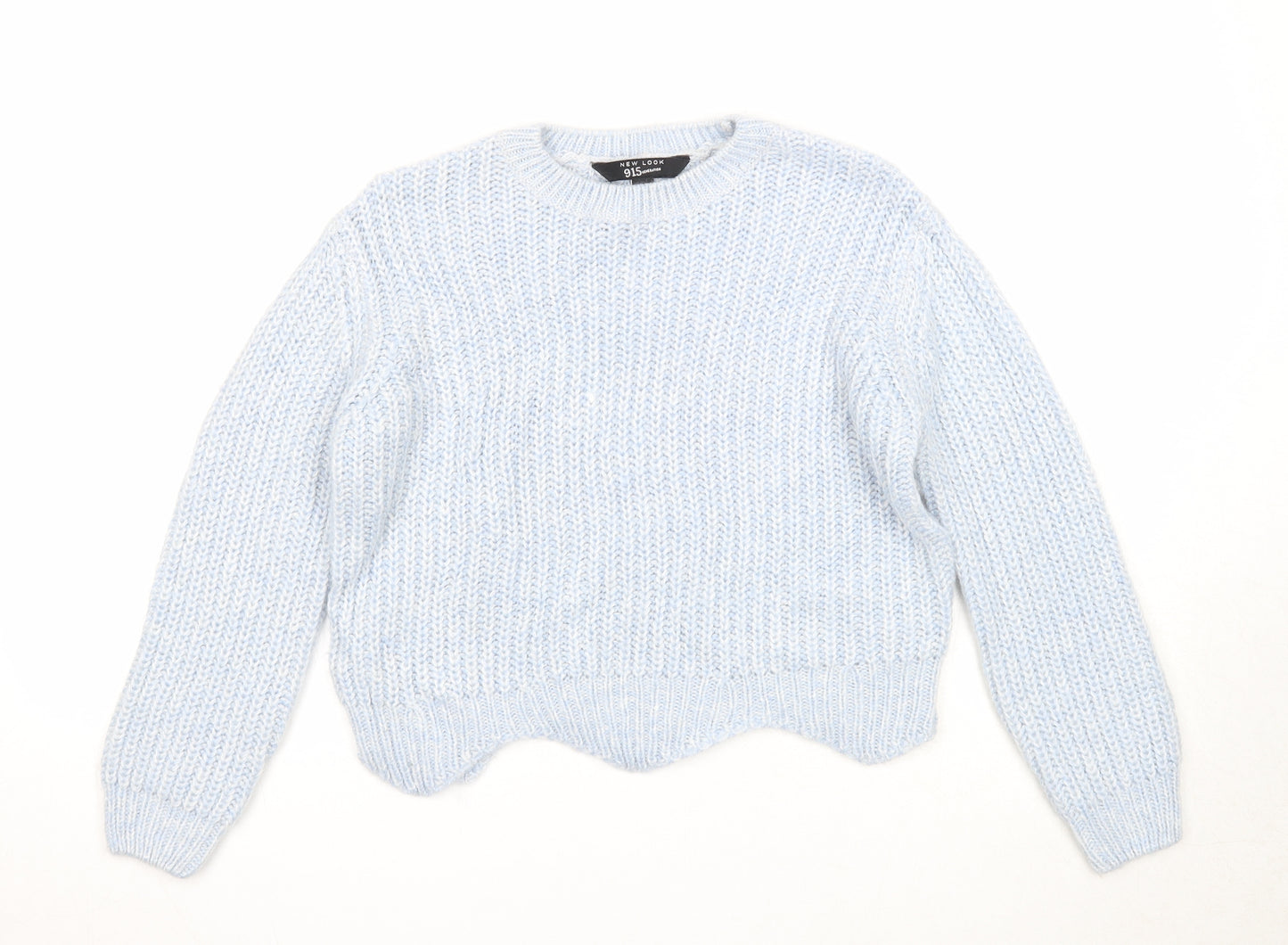 New Look Girls Blue Round Neck Acrylic Pullover Jumper Size 12-13 Years Pullover