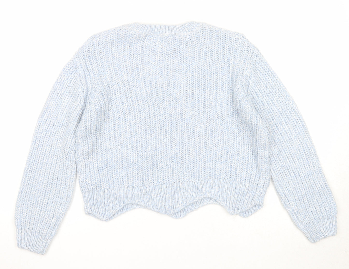 New Look Girls Blue Round Neck Acrylic Pullover Jumper Size 12-13 Years Pullover
