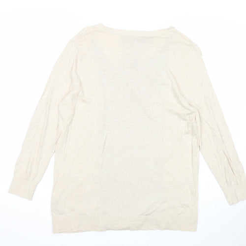 NEXT Womens Beige Scoop Neck Polyester Cardigan Jumper Size 14 - Twin Set