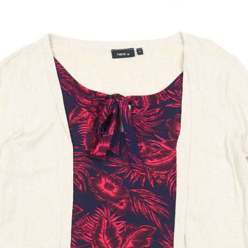 NEXT Womens Beige Scoop Neck Polyester Cardigan Jumper Size 14 - Twin Set