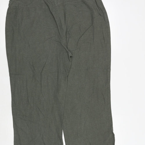 Liquid Womens Green Polyester Cropped Trousers Size 36 in Regular Drawstring