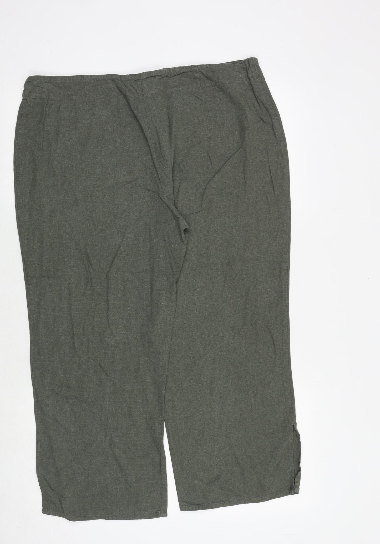 Liquid Womens Green Polyester Cropped Trousers Size 36 in Regular Drawstring