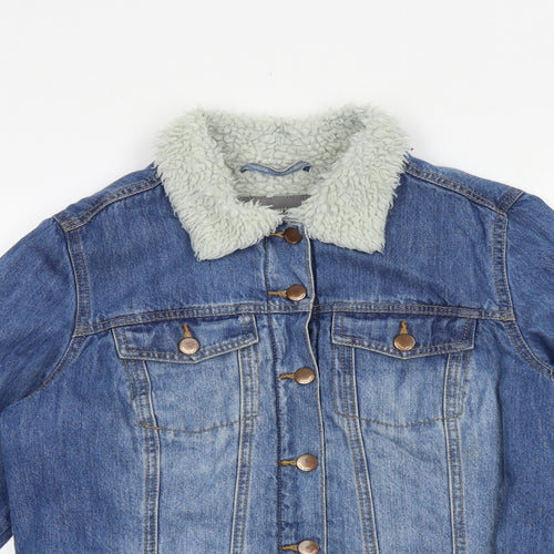 South Womens Blue Jacket Size 10 Button