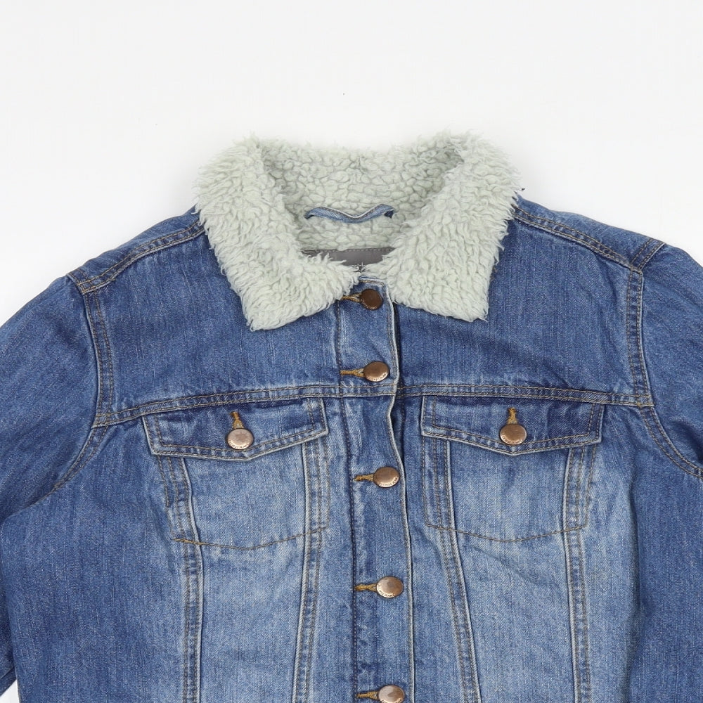 South Womens Blue Jacket Size 10 Button