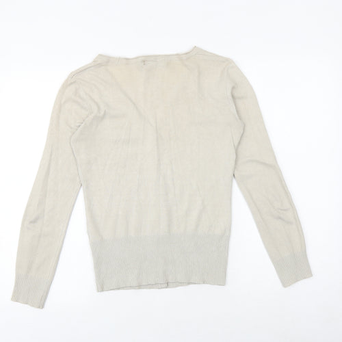 Glassons Womens Beige V-Neck Viscose Cardigan Jumper Size 10