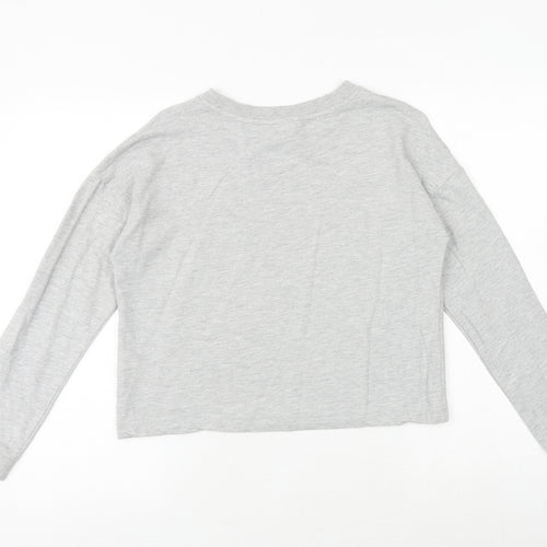 H&M Girls Grey Cotton Pullover Sweatshirt Size 14-15 Years Pullover