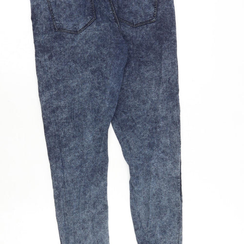Topshop Womens Blue Cotton Skinny Jeans Size 32 in Regular Zip