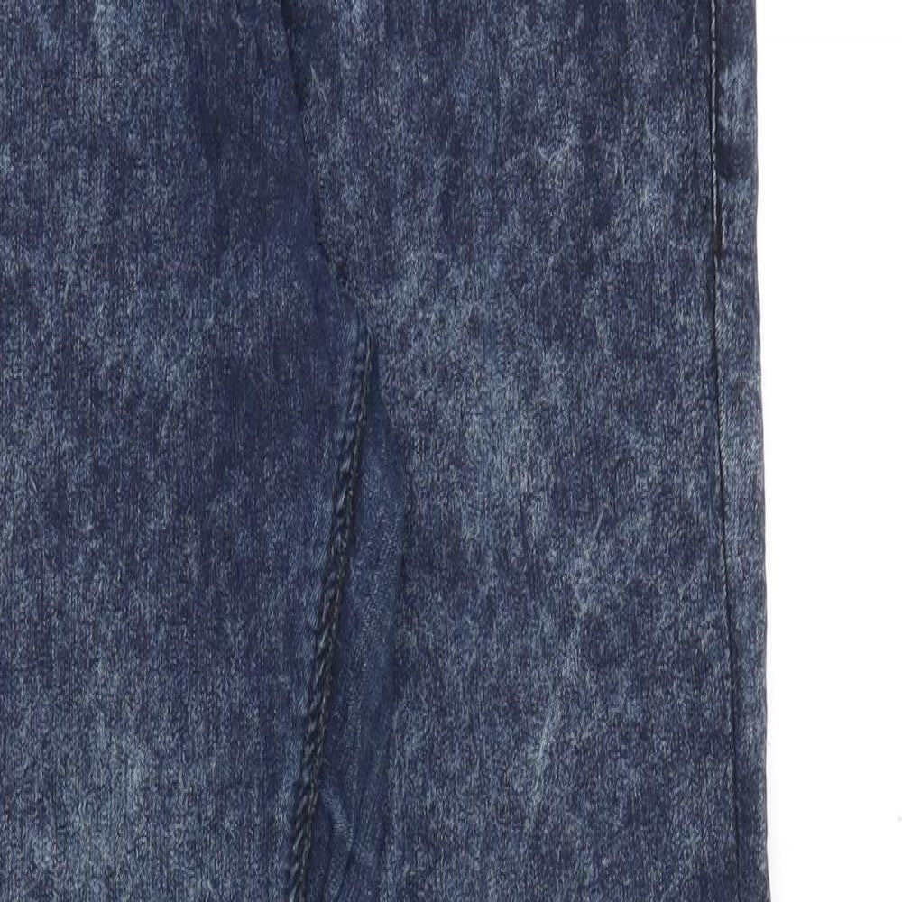 Topshop Womens Blue Cotton Skinny Jeans Size 32 in Regular Zip