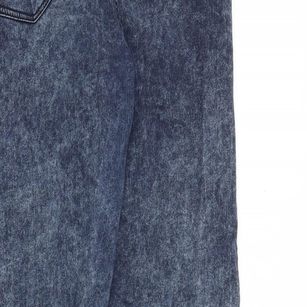 Topshop Womens Blue Cotton Skinny Jeans Size 32 in Regular Zip