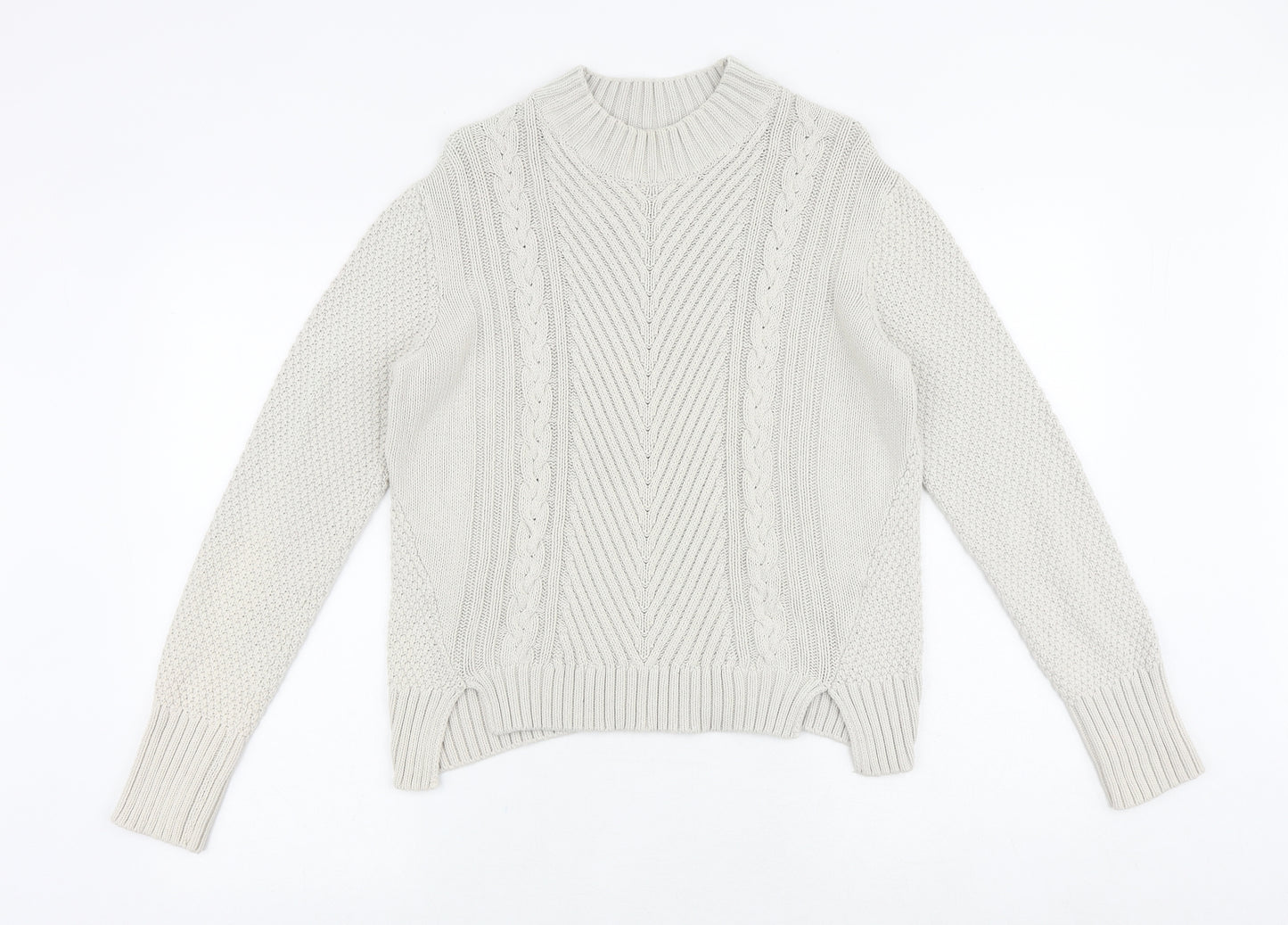 Therapy Womens Beige Round Neck 100% Cotton Pullover Jumper Size M