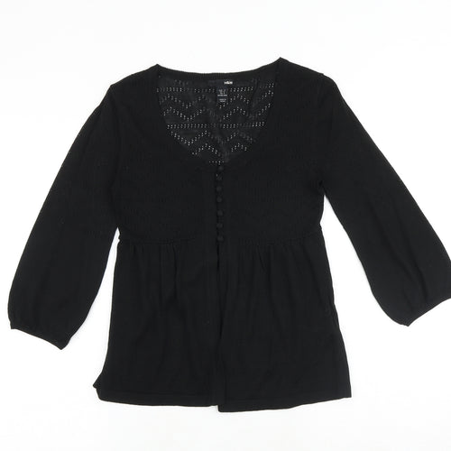 H&M Womens Black Scoop Neck Acrylic Pullover Jumper Size S