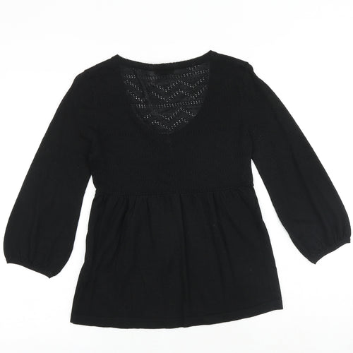 H&M Womens Black Scoop Neck Acrylic Pullover Jumper Size S