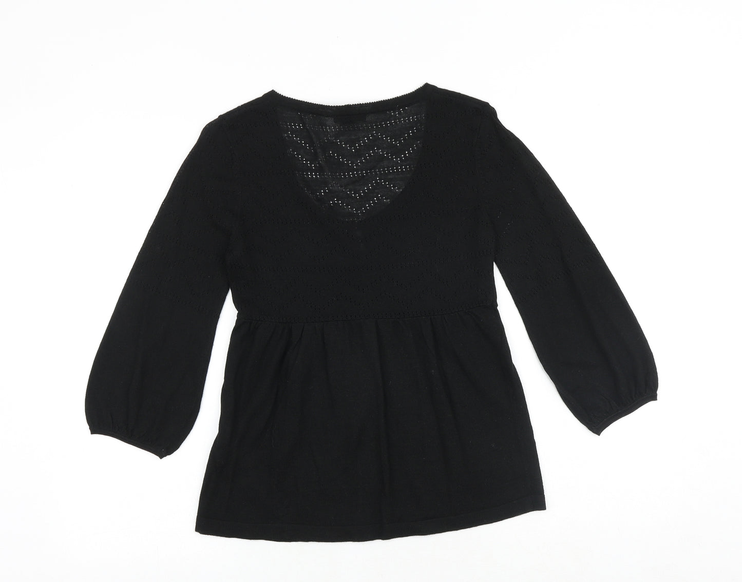 H&M Womens Black Scoop Neck Acrylic Pullover Jumper Size S