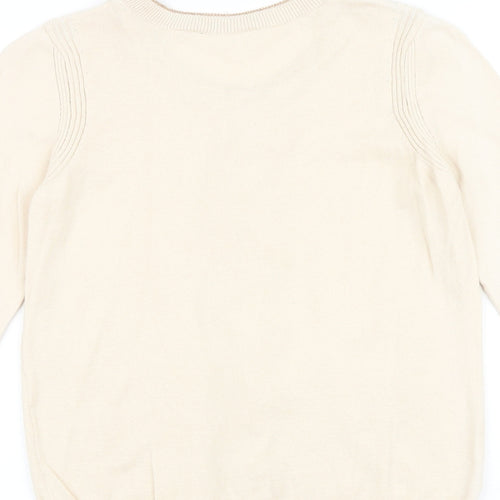 NAF NAF Womens Beige Round Neck Polyester Pullover Jumper Size S