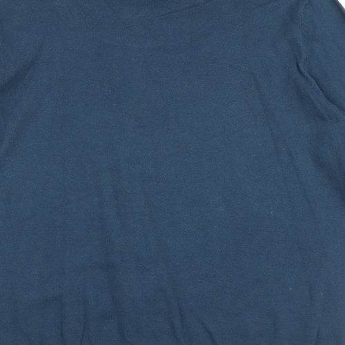 H&M Mens Blue Round Neck Acrylic Pullover Jumper Size L Long Sleeve