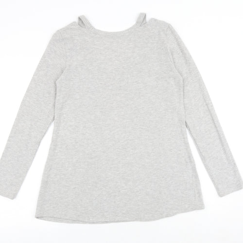 No Boundaries Girls Grey Polyester Jumper Dress Size 12-13 Years Round Neck Pullover - Love
