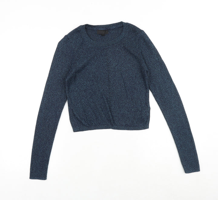 Topshop Womens Green Round Neck Polyester Pullover Jumper Size 12