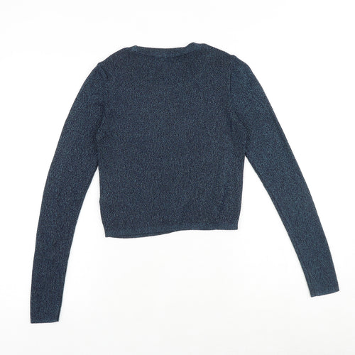 Topshop Womens Green Round Neck Polyester Pullover Jumper Size 12
