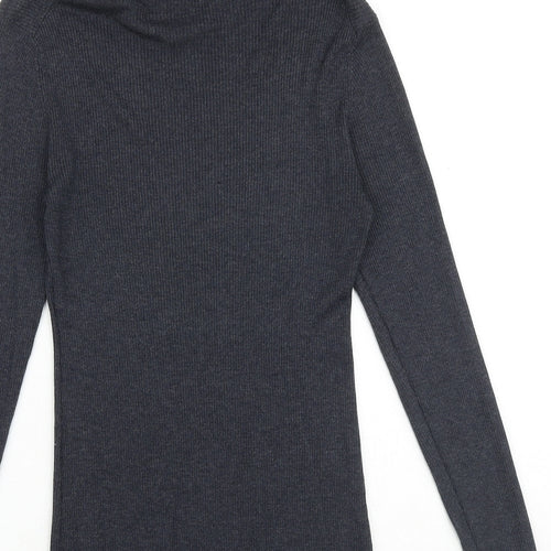 CASS Womens Grey Roll Neck Polyester Pullover Jumper Size L