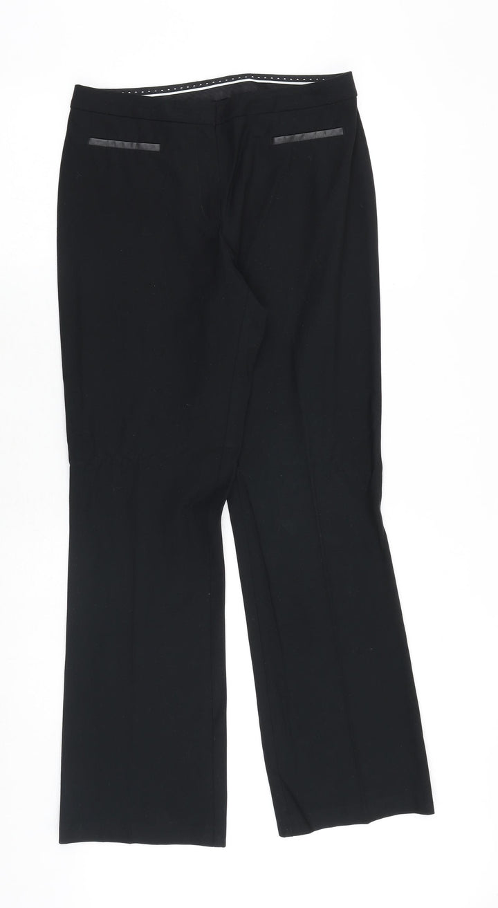 Marks and Spencer Womens Black Polyester Dress Pants Trousers Size 10 Regular Zip