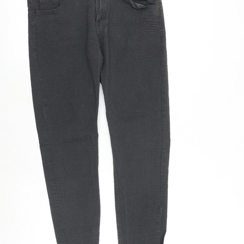 H&M Womens Grey Cotton Skinny Jeans Size 12 Regular Zip