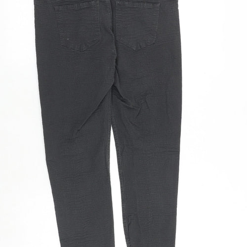 H&M Womens Grey Cotton Skinny Jeans Size 12 Regular Zip