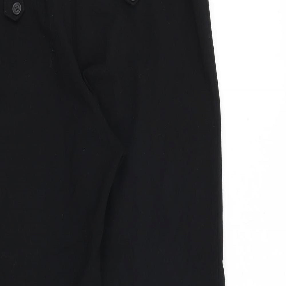 New Look Womens Black Viscose Cropped Trousers Size 12 Regular Zip