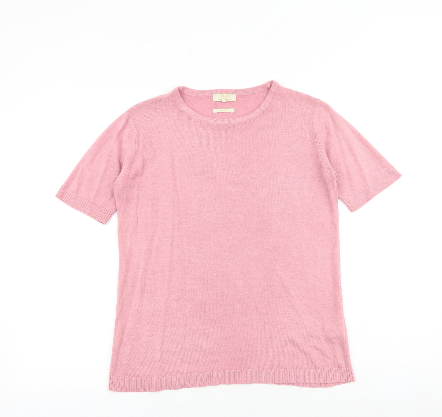 SARAH HAMILTON Womens Pink Round Neck Acrylic Pullover Jumper Size M