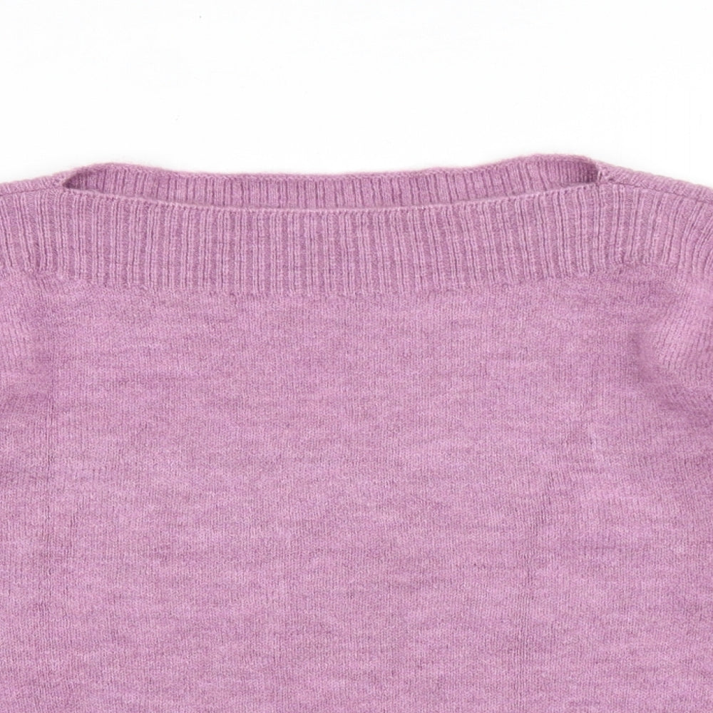 Marks and Spencer Womens Purple Boat Neck Acrylic Pullover Jumper Size L