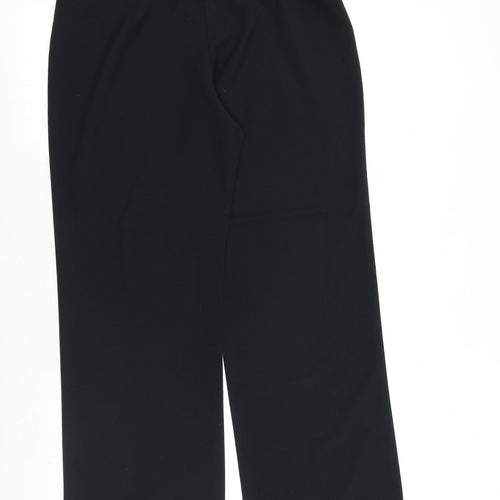 Marks and Spencer Womens Black Polyester Trousers Size 12 Regular Zip