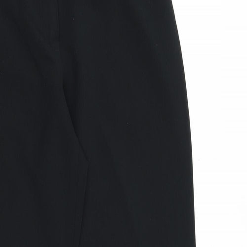 Marks and Spencer Womens Black Polyester Trousers Size 12 Regular Zip