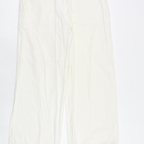 South Womens White Polyester Trousers Size 36 in Regular Zip