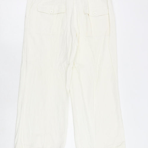 South Womens White Polyester Trousers Size 36 in Regular Zip